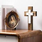 OKSQW Wall & Table Wooden Cross with Love Sign Christians Spiritual Religious Cross Gifts With Hook On Hanging Wall Or Table 