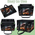 Reusable Grocery Bags Heavy Duty Shopping Bags Foldable Large Tote Bags with Long Handles & Hard Bottom
