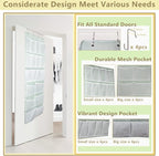18 Pockets Over the Door Organizer with 4 Kind Pockets,Behind Door Shoes Rack,Back of Closet Storage Organization for Socks,H