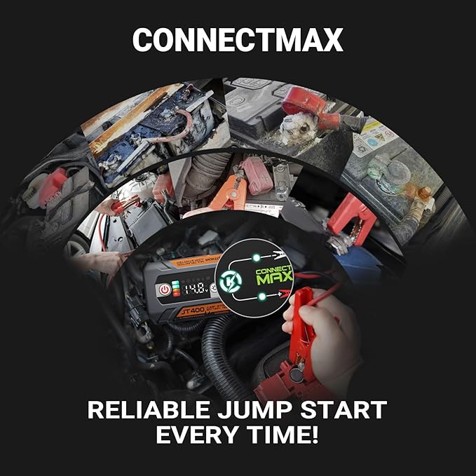 LOKITHOR JT400 12V Jump Starter and Battery Tester 2-in-1, 2500A Battery Jumper Starter Portable for Up to 8.5L Gas