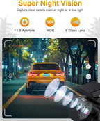 GKU 4K Dash Cam Front, Mini DashCam Includes 64GB Card, Dash Camera Built-in WiFi, 24H Parking Monitor,Night Vision,WDR,170° 