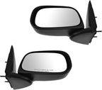 TRQ 2 Piece Driver and Passenger Side Mirror Assembly Set Manual Adjustment Non-Heated No Memory Textured Compatible with 200