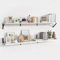 Axeman 55 Inch Floating Shelves | 8 Inch Deep White Wall Shelves Set of 2 | 55" W x 8" D Rustic White Wood Shelves for Bathro