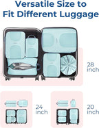 BAGSMART Compression Packing Cubes, 6 Set Packing Cubes for Suitcases, Lightweight Suitcases Organizers Bag Set & Compression