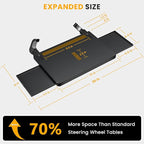 2-in-1 Extendable Steering Wheel Tray with Drawer Anti Slip Protective Adhesive - Adjustable Steering Wheel Desk for Laptop, Eating, Work and Writing - Fits Most Large SUVs,Trucks & Vans