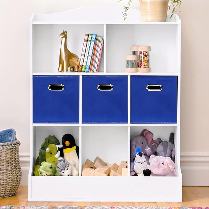 Fabric storage bins Cubes, Fabric Cube Organizer with Handle, Foldable Cube Bins for Cloth or Accessary Storage, 11x11x11, Se