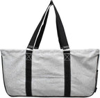 NGIL Extra Large Utility Tote Reusable Grocery Bag Oversized Collapsible for Groceries, Storage, Picnic, Beach (Silver Glitter- Silver)