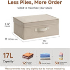 StorageWorks Small Storage Boxes with Lids, Stackable Fabric Storage Bins with Handles, Storage Baksets for Closet, Shelves, 