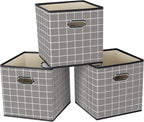 STOREONE Fabric Storage Bins Cubes Baskets Containers-(11X11X11) with Dual Handles for Shelf Closet, Nursery Home ， Bedroom O