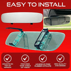 Universal Car Rear View Mirror - Clip on Wide Angle & Panoramic - Easy Mount Curved Blind Spot Mirror - Extended RearView for Car, Truck & Jeep