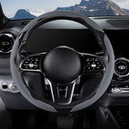 Car Steering Wheel Cover Leather Snap On 3Pcs Set Non-Slip Protector Wrap Steering Wheel Accessories 14.5-15 inch Universal G