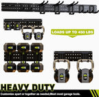 NattyDot Garage Tool Organizer Wall Mount 49.5inch with 9 Hooks Ski Rack for Garden Shovel Holder Garage Wall Organizer Wall 