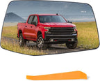 Right Passenger Side Mirror Glass Compatible with 2019-2025 Chevy Silverado 1500 GMC Sierra 1500 W/Blind Spot Heated W/backing plate (with a tool) Replace#GM1325160 84309705
