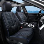 Coverado Front Seat Covers, Waterproof Leather Car Seat Protector, Universal Fit for Most Cars (Black&Blue)