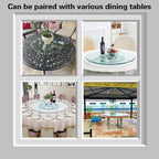 20'' Glass Lazy Susan Turntable Dining Table, 360° Large Round Serving Plate Tabletop Rotating Tray with with 6 Elegance Assi