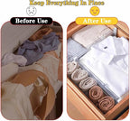 12 Pcs Drawer Dividers for Clothes, 3.15" High 11.34"-19.69" Adjustable Expandable Dresser Drawer Organizer, Clear Plastic Se