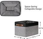 DULLEMELO Canvas Storage Bin with Handles, Fabric Bins for Shelves, Bedroom, Office,Nursery,Fabric Storage Baskets for Toys, 