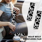 10 Pieces Cow Car Steering Wheel Cover Center Console Armrest Pad Headrest Seat Belt Cover Handbrake Cover Keychain Coaster Full Set Car SUV(Cow)