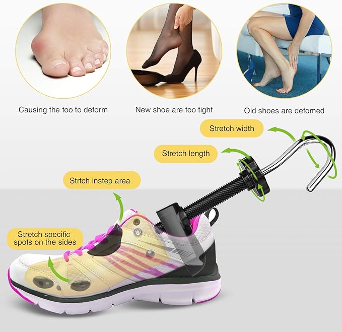 eachway Shoe Stretcher Shoe Trees,Adjustable Length & Width for Men and Women(For Women's Size US5.5-9)