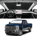 Custom Fit Windshield Sun Shade for Ford F250 F350 F450 2017-2026, Blocks UV & Heat, Front Window Sunshade Accessories, Easy Fold & Store Keep Your Car Cooler