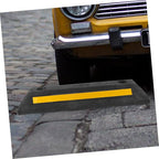 Reinforced Rubber Garage Parking Stopper with Bright Reflective Tape Wheel Stopper for Vehicle Tire Positioning Easy Installation with Pre-drilled for Schools Malls and Underground