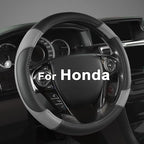 GIANT PANDA Steering Wheel Cover for Honda Civic(2006-2015),CR-Z, Insight, S2000 (Gray+Black-Small Size)