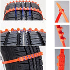 Reusable Anti Snow Chains, Universal Reusable Anti-skid Nylon Tire Chains, Adjustable Portable Plastic Non-Slip Cable Tie, Em