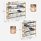 STORAGE MANIAC Expandable Shoe Rack, 12 Pairs Stackable Small Shoe Rack, Metal Adjustable Shoes Organizer for Closet, Entrywa