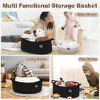 Optish Dog Toy Basket, Toy Box and Bin for Dog Cat Storage, 19.7" X 11" X 7.9" (30L) Large Woven Rope Basket for Blanket Stor