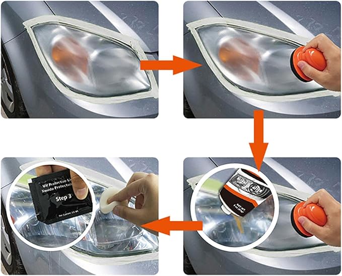 14 Polishing Headlight Restoration Kit and Restoration, Headlight Restoration Kit for Car and Motorcycle, Car Headlight Cleaner, Brings Headlights Back to Like New