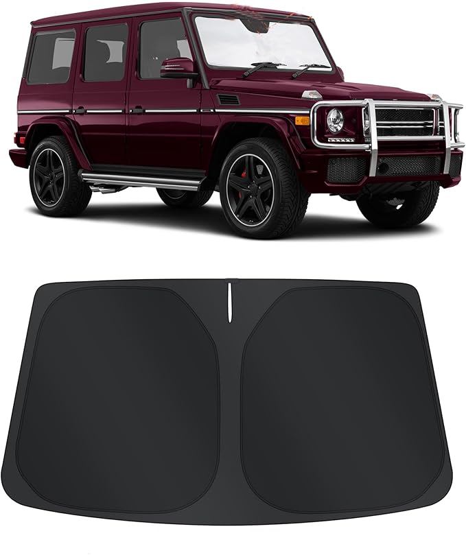 TINGLU Sun Shade for Mercedes Benz G W463 G550 G55 G63 G65 1990-2018(Not for 2019-2021 Mercedes Benz G Class) Accessories Windshield Sun Shade Window Shade UV Rays Protection Sun Visor Cover
