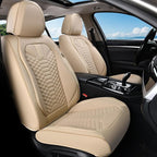 Coverado Car Seat Covers Full Set, Waterproof Nappa Leather Seat Covers for Cars, Universal 5 Seats Car Seat Covers, Front an