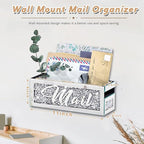 Crushed Diamond Mail Organizer, Crystal Mail Organizer Countertop, Mirror Letter Holder, Mail Tray, Mail Holder Box for Desk,