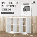 CAPHAUS Sturdy Room 13-Inch Cube Storage Organizer Shelf, with Extra Thick Exterior Edge, Open Storage Shelf Divider, Bookcas