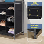 STORAGE MANIAC Stackable Shoe Cubby Organizer, Free Standing Shoe Cube Rack for Entryway, Bedroom, Apartment, Closet, 20-Cube