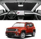 Custom Fit Windshield Sun Shade for Jeep Renegade 2015-2023, Blocks UV & Heat, Front Window Sunshade Accessories, Easy Fold & Store Keep Your Car Cooler