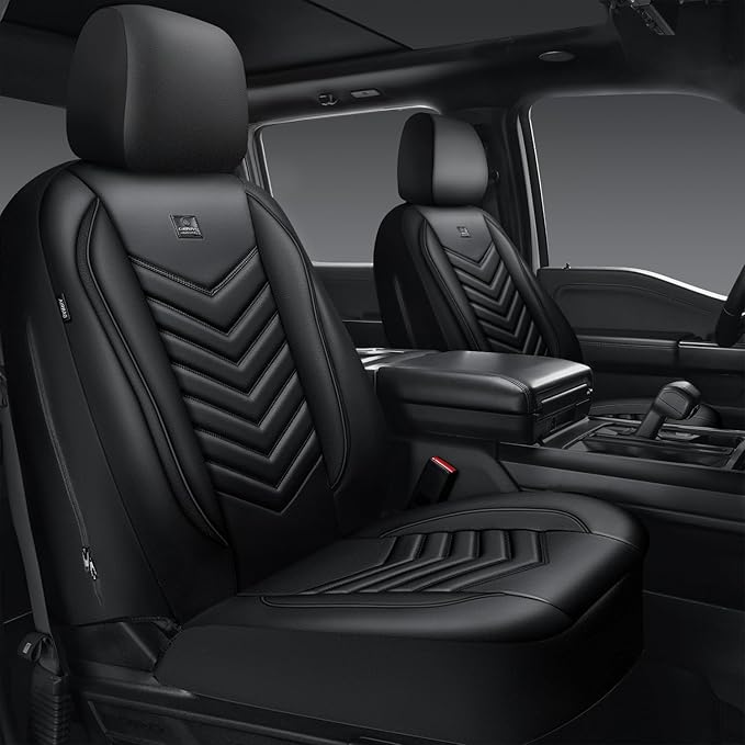 CAR PASS 3D Foam Faux Leather Car Seat Covers Front Seats,Waterproof Leather Front Seat Cover for Cars,Luxury Universal Fit f