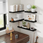 72 Inch Floating Shelves, 8 Inch Deep Floating Shelves for Wall, Hanging Shelf with Invisible Brackets, Deep Shelves for Bath