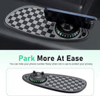 Multifunction Car Anti-Slip Mat, Storage Pad & Rotatable Phone Holder & Parking Number Plate, 11.8" x 5.4" Organizer Pad for 