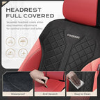 Coverado Seat Covers Full Set, Waterproof Car Seat Covers, PU Leather & Breathable Mesh Seat Protectors, 5-Piece Automotive S