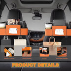 Car Back Seat Organizer, Multifunctional Car Seat Back Storage Box with 2 Cup Holders, Tissue Box for Hold Phones,Snacks, Drinks, Handbags (Black)