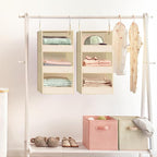 GRANNY SAYS 3 Shelf Hanging Closet Organizers and Storage, Collapsible Closet Storage Organizer with 2 Metal Hooks, Leak-Proo