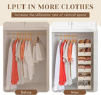 Hanging Closet Organizer 6 Tier Clothes Hanging Shelves Fabric Storage Bins Space Saving Closet System Collapsible Baskets fo