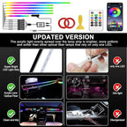 Interior Car LED Strip Lights, Acrylic LED Lights RGB Dreamcolor 6 in 1 with 175 inches 593 LEDs Fiber Optic Ambient Lighting Kits,APP and Remote Control 16 Million Colors Car Neon Lights