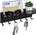 Lwenki Key Holder for Wall – Decorative Stainless Steel Key Hanger with 6 Hooks for Hats, Bags, Leashes – Mail Holder Key Rac
