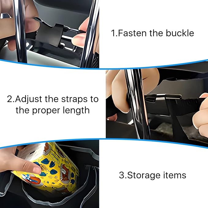 Car Trunk Organizer, Waterproof Backseat Hanging Large Storage with Adjustable Straps, Collapsible Cargo Bag with 4 Pockets,