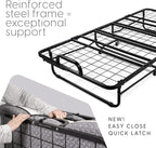 Milliard Deluxe Diplomat Folding Bed with Mattress for Adults, Twin Size, Portable Foldable Bed with Luxurious Memory Foam Ma