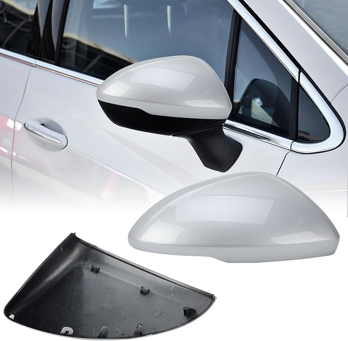 Right Passenger Side Mirror Cover Caps Compatible with Chevrolet Chevy Cruze 2017 2018 2019 Replacement Rear view Mirrors Trim (Silver)