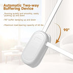 Pull Down Closet Rod White, Adjustable 33-45 inches Side Mounted Closet Rod, Two-way Buffering 60 lbs Heavy Duty Wardrobe Lif