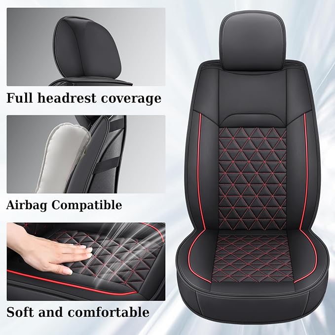 Coverado Dodge Ram Seat Covers Full Set, Waterproof Truck Car Seat Cover Protectors Custom Fit for 2002-2025 Dodge RAM 1500 2